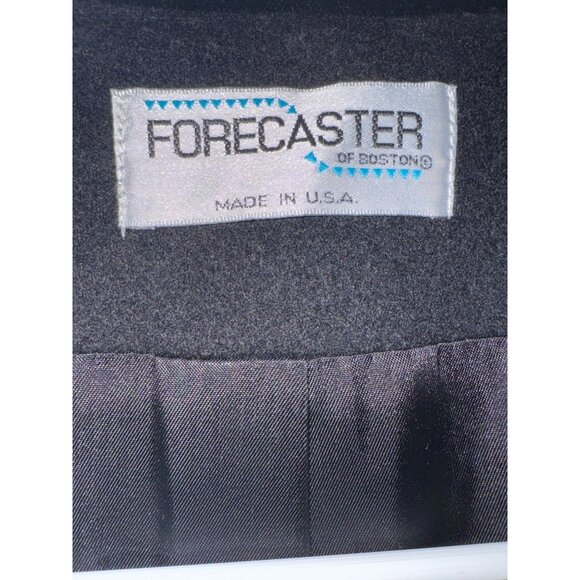 Vintage Forecaster Of Boston Wool Blend Long Overcoat Black Made In Usa - Picture 3 of 14